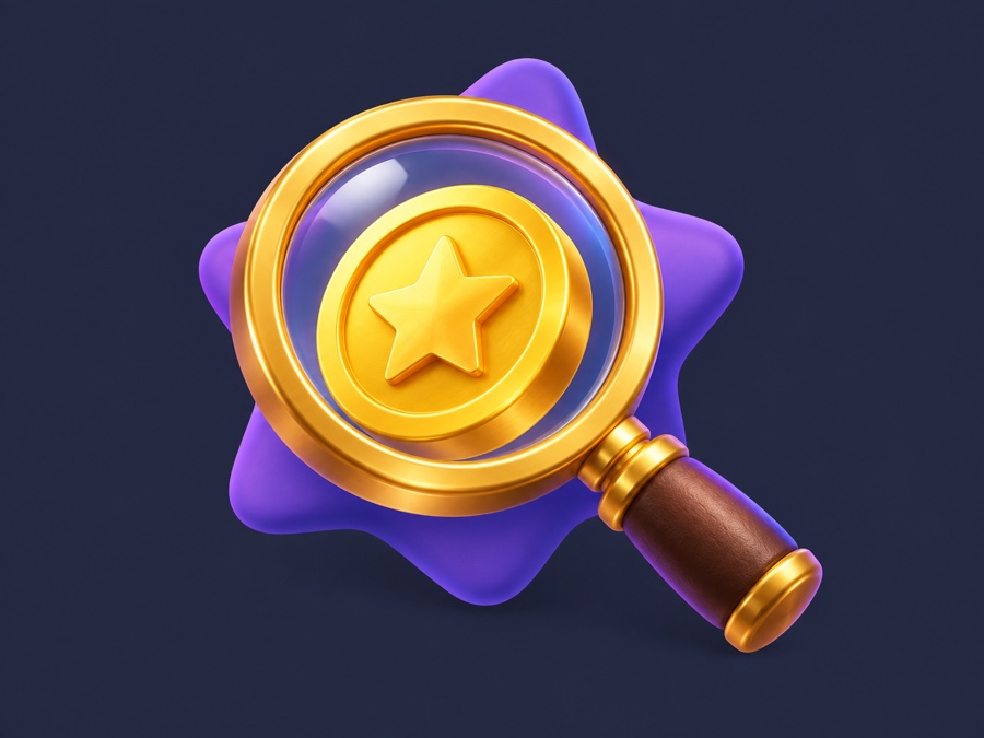 Лупа ищет игровую монету